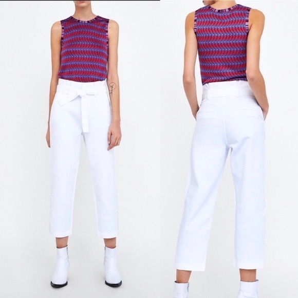 Zara Denim - Zara‎ High Waisted White Pearl Denim